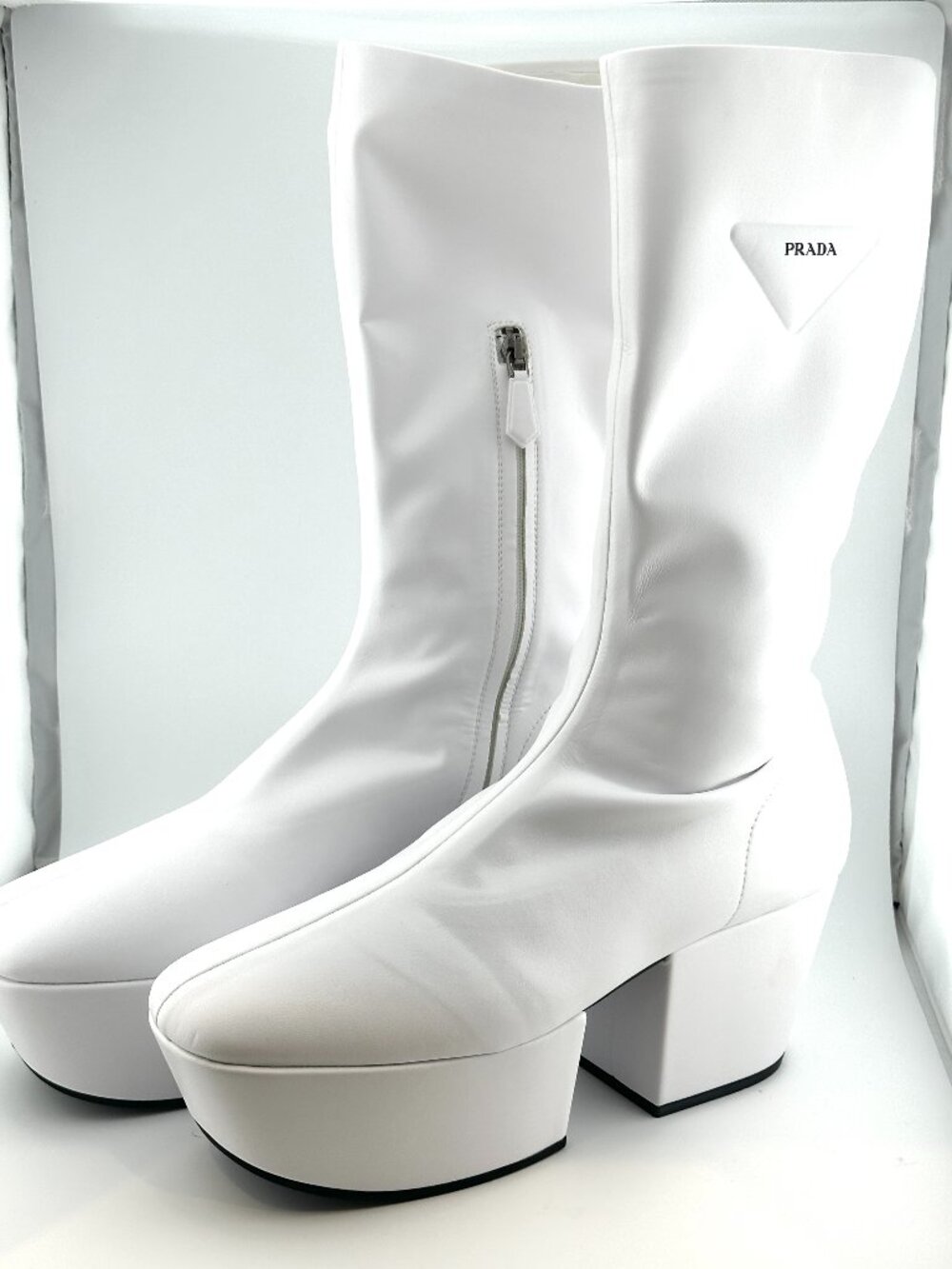 BRAND NEW PRADA NAPPA TECH PLATFORM BOOTS